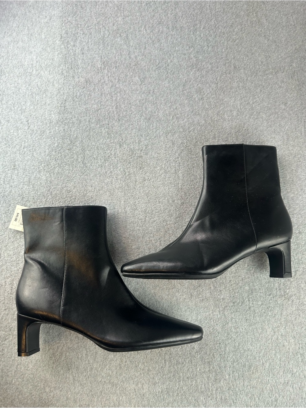 New A New Day Tigris Black Kitten Heel Ankle Boots Womens Size 9.5 Faux Leather